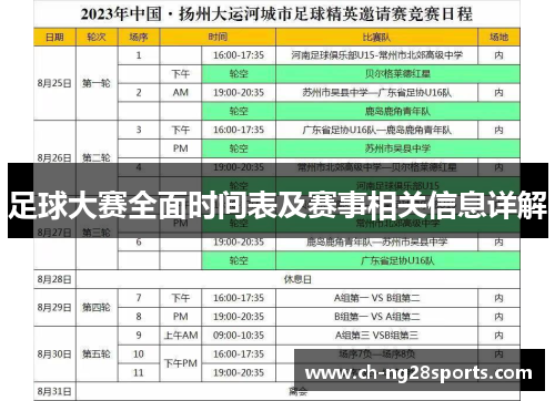 足球大赛全面时间表及赛事相关信息详解 足球大赛全面时间表及赛事相关信息详解